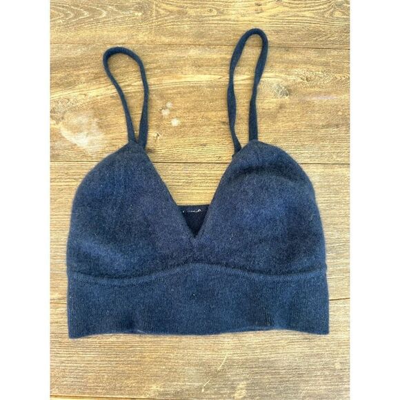 ALO Yoga 100% Cashmere Soft Jet Set Navy Bra/Bralette - Picture 3 of 6